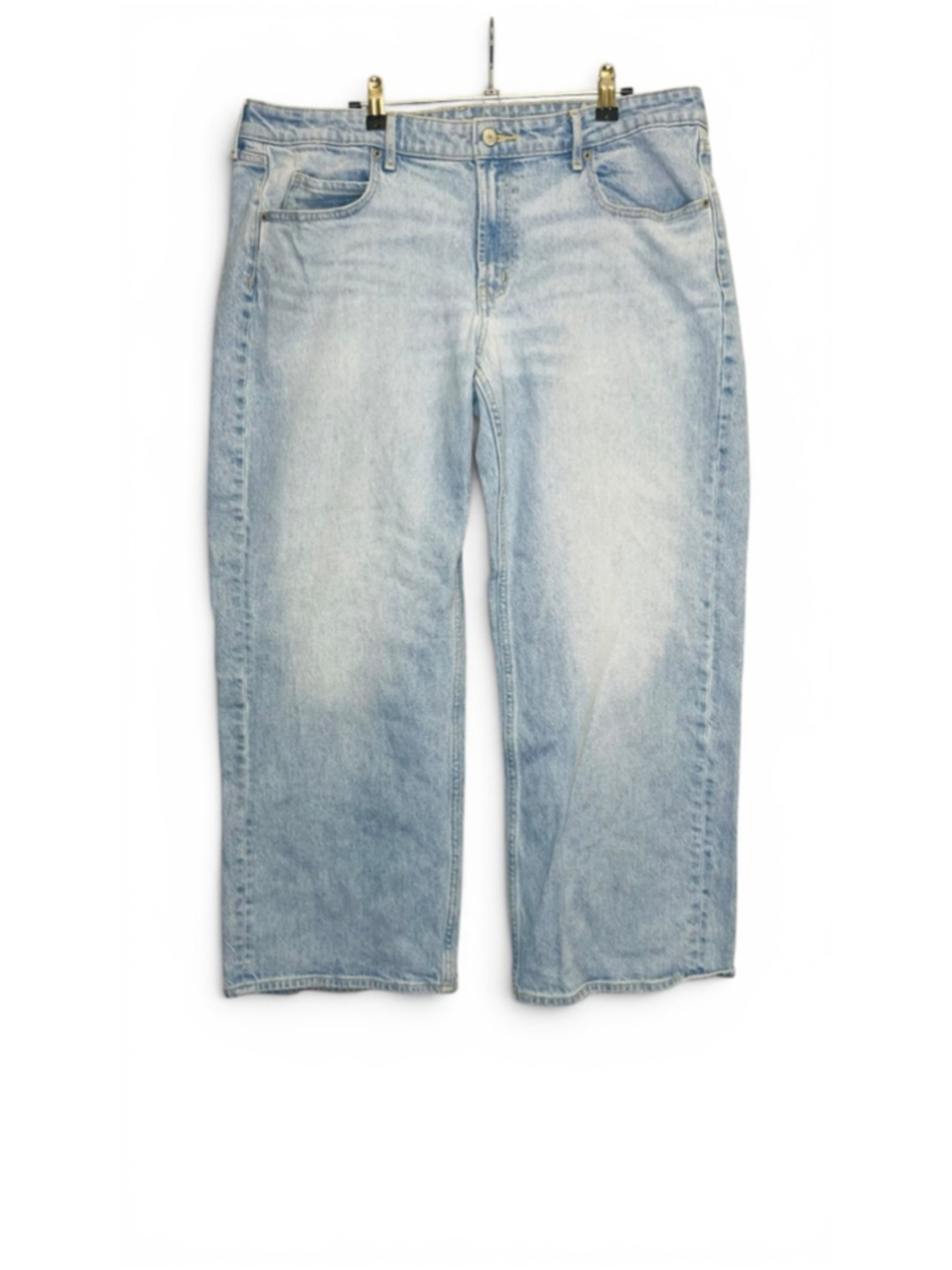 Old Navy Mid-Rise Wide Leg Jeans 16 Petite Light Wash Denim
